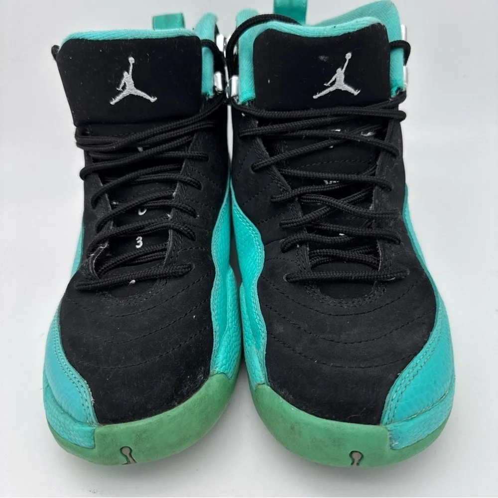 NIKE AIR JORDAN 12 RETRO GG BLACK/TEAL -HYPER JADE SIZE 5.5Y